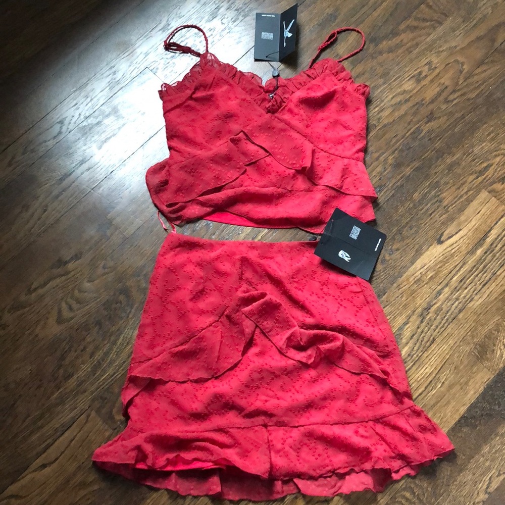 Raspberry-colored two-piece outfit from LuLus